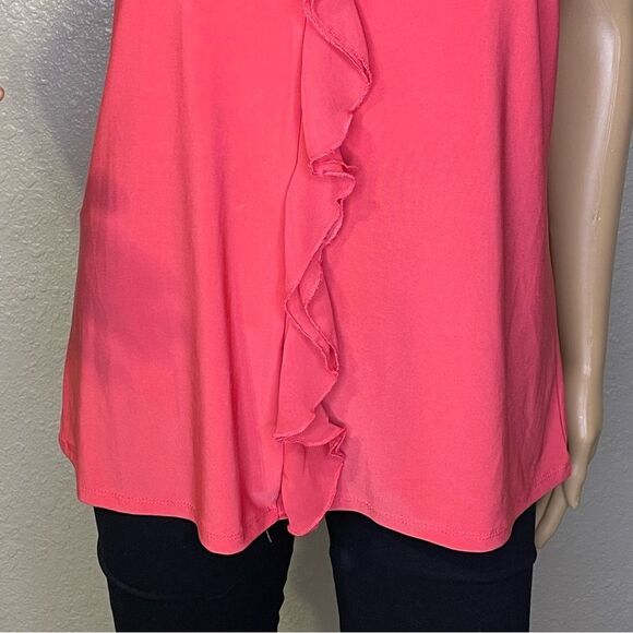 Adele & May Cold Shoulder Blouse Coral Pink Size Large - Picture 9 of 10
